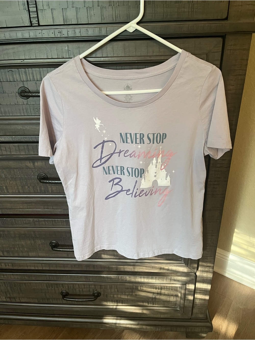 Disney Lavender 'Never Stop Dreaming' Short Sleeve Graphic Tee